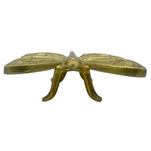 Gold Tone Metal Large Butterfly Figurine Home Decor Brass Tone 7"Wx5.5"Dx2.25"H - Picture 7 of 8